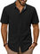 PJ PAUL JONES Shirts for Men Adult Casual Button Down Shirts Classic Dress Shirt Summer Beach Shirt Black M