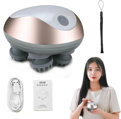 Masajeador automático del cuero cabelludo, Masajeador automático del cuero cabelludo, Rascador de cabeza portátil, Rascador de cabello portátil impermeable, Rascador de cabeza multifuncional portátil