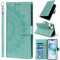 Pnakqil Coque pour Apple iPhone 15 avec Dragonne Portable, Téléphone Etui Protection, Pochette Portefeuille Porte-Cartes Support Rabat Cuir PU Magnétique Étui avec TPU Phone Housse, Vert