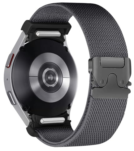 Elastic Straps for Samsung Galaxy Watch 7/6/5/4 Strap 40mm 44mm/6 Classic 47mm 43mm/5 Pro 45mm/4 Classic 46mm 42mm/FE 40 Men/Women,No Gap One Click Stretchy Nylon Sport Band for Samsung Watch 7 6 5 4