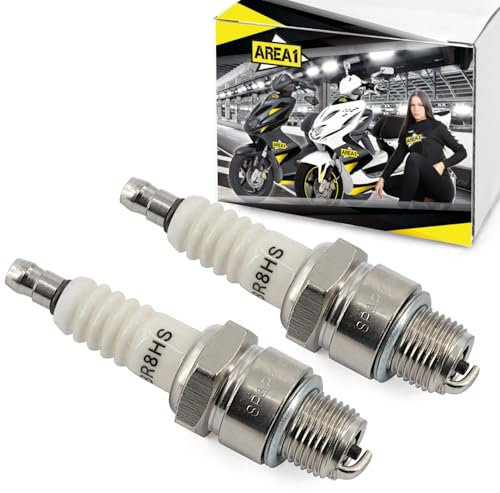 Area1 2x Motorroller Zündkerze Typ BR8HS (entstört) für 50ccm 2Takt Minarelli z.B. Malag. F12 Phantom, F15 Firefox, F10 Jet, Yesterday, Apr. SR50 (bis Bj 00) Area51 Gulliver Rally Scarabeo Sonic