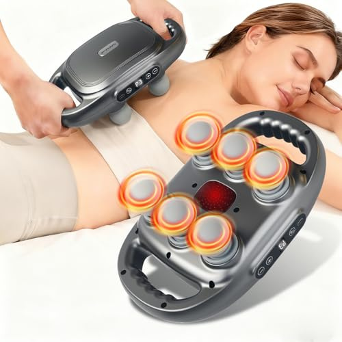 grnpeak Massagepistole mit 4 Kopfen, 25 W, leistungsstarker Motor für Tiefengewebe, Percussion-Massagegerät mit 99 Intensitätsstufen für Nacken, Rücken, Schultern, Beine, Schmerzlinderung und Erholung