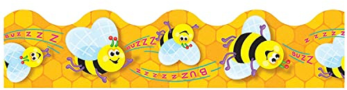Creativity Inspired Terrific Trimmers Paper Poster/Noticeboard Border, Bee Pattern, 1 Roll, 12m, Ideal for Classrooms, Schools, Offices, Display Boards & Bulletin Boards