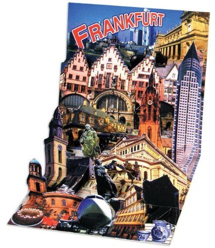 Pop Up 3D Frankfurt PopShot StädteKarte Geburtstag Grußkarte Tourist Highlights 13x13cm