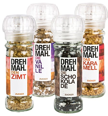 DREHMAHL Mühle Aromazucker Klassiker 4er-Set