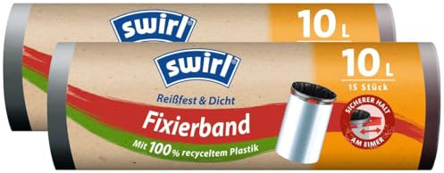2x Swirl Fixierband Müllbeutel 10L (15 stk./Rolle)