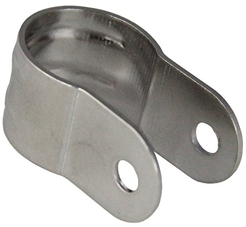 BOOTSTEILE BRAUER 2 Stück Rohrschelle VOLL D= 25 mm - Edelstahl A2 AISI 304