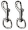 Ganzoo moschettoni con snodo girevole, lunghezza 68 mm, set di 2 pezzi, moschettoni con chiusura a bullone, moschettoni a scatto, in lega di zinco, per guinzaglio per cani, colore: argento