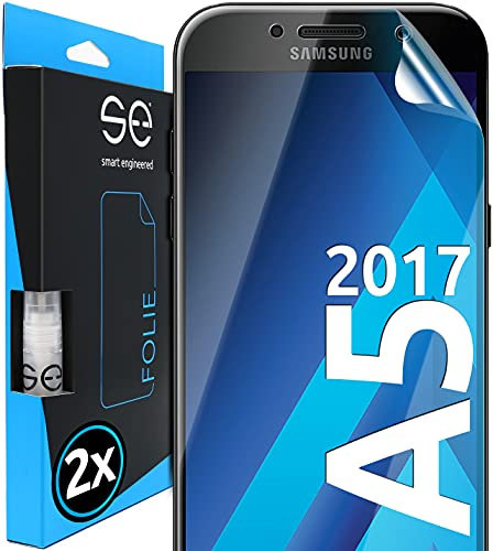 2x se® 3D SCHUTZFOLIE Transparent für Samsung Galaxy A5 (2017),Selbstheilend, 100% Fingerabdruck & FaceID kompatibel, einfache blasenfreie Installation, Ultra-Klar, Stoß-Kratzfest, aus Deutschland