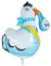 Folienballon XXL zur Geburt, Folienballons Geburt:Storch blau