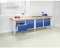 ANKE | Werkbank Breite 2800 mm | Gestellbauweise | 12 Schubladen | 8 x 90 mm | 4 x 360 mm | Höhe 890 mm | Stahlblechbelagplatte