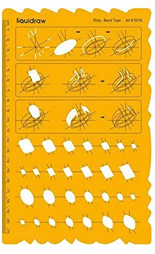 Liquidraw 5018 Schablone für Designeinstellungen und Steinformen, Orange/Transparent