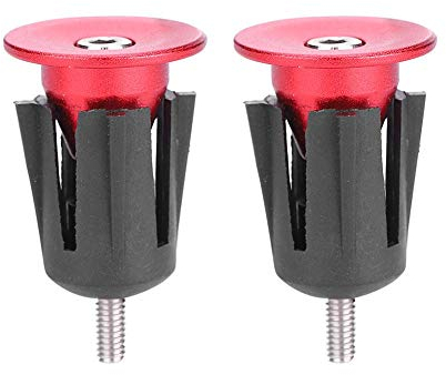 Fahrrad Lenker Endkappen Lenkerstopfen Endstopfen Lenkerendkappen Rennrad, Fahrrad Lenkergriffe Aluminiumlegierung Fahrradgriffe Bar Endkappen Stecker Lenker für Mountainbike Rennrad Lenker( Rot)