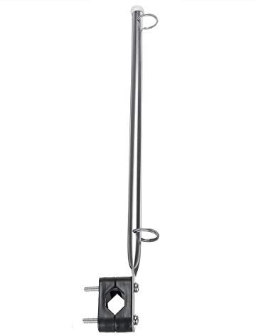 JenNiFer 15 Boat Flag Pole Holder 7/8- 1 Rail Mount Adjutable Stainless Steel Marine
