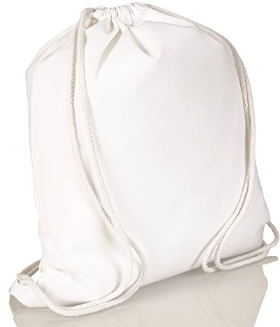 Jute statt Plastik Original 3er-Set | CB140CSW | Turnbeutel Baumwolle weiß | Baumwollbeutel Sportbeutel Jutebeutel | Fair & Nachhaltig | Sport Freizeit Lifestyle Festival