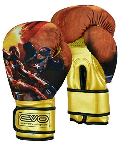 EVO Kids Boxing Gloves Junior MMA Bag Mitts GEL Punching Bag Muay Thai Martial Arts Kick Boxing Sparring Training Fighting UFC Gloves 4OZ 6OZ 8OZ (6OZ)