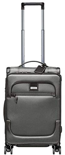 Stratic Bay Koffer Weichschale Reisekoffer Trolley Rollkoffer Handgepäck, TSA Kofferschloss, 4 Rollen, Feststellbremse, Größe S, Dark Grey