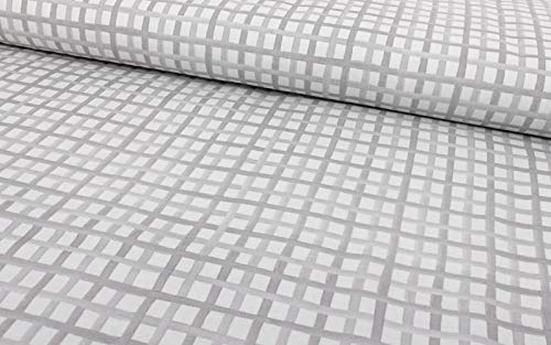 Baumwollstoff, Karo/Grau als Meterware zum Nähen, 50 cm