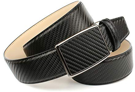 Anthoni Crown Herren Ledergürtel Gürtel, Schwarz, 105