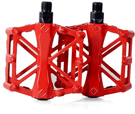 Mayco Bell Mountainbike-Pedale mit Straßenplattform Commuter Bike 9/16 Aluminiumlegierung Cr-mo MTB (rot)
