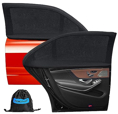 Sonnenschutz Auto Baby, PEMOTech (2 Stück) Kinder Doppelseitiges UV Schutz Autofenster, Reduziert Wärme und UV-Strahlung,für 98% der Autos