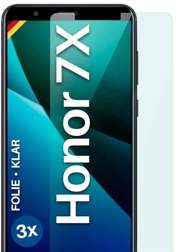 moex für Huawei Honor 7X Schutzfolie Displayschutz Folie Ultra-klar HD 0,2 mm kompatibel mit jeder Hülle, Anbringen ohne Blasen, Handyfolie Extra Kratzfest, FlexProtect 3 Stück