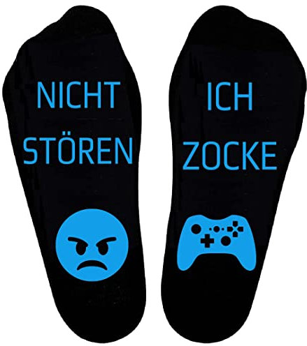 Rocking Socks Gaming Socken mit Spruch Bitte nicht stören ich zocke - Coole Geschenke für Gamer, 1 Paar Zocker Socken als Geschenke für Teenager Jungs