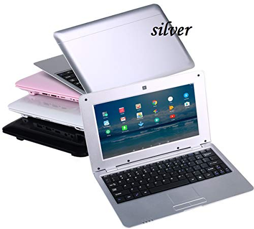 Bigmachine Portátil de 10 Pulgadas Android 6.0 Quad Core portátil Mini Netbook 8 GB WiFi Webcam Youtube Flash Ultra Delgado(Plata)