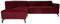 Ecksofa HWC-J60, Couch Sofa mit Ottomane Links, Made in EU, wasserabweisend 247cm - Samt Bordeaux-rot