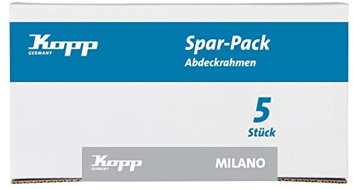 Kopp MILANO 2-fach Abdeckrahmen in Weiß - 5 Stück - 8,0 x 8,0 cm - Rahmen für Steckdosen & Schalter - Stilvoller Steckdosenrahmen aus Kunststoff - Hochwertiger Lichtschalter-Rahmen