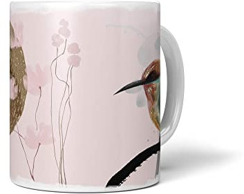 Paul Sinus Dekorative Tasse mit schönem Vogel Motiv Kolibri Fuchskolibri schönem Design Gold Vintage
