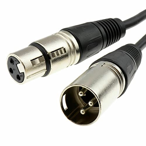 3 Pin XLR Microphone Cable Male To Female Patch Lead Mic OFC - GOLD PINS 50m