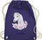 Turnbeutel Rucksack - Pferde - Pferdekopf Motiv mit Name personalisiert I Pferdemotiv I Pferd Name - Unisize - Lila - mädchen pferderucksäcke pferden pferdemädchen beutel personalisierter