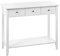 Console Blanche en MDF et Bois de Pin à 3 Tiroirs Moderne Bureau Minimaliste Galva