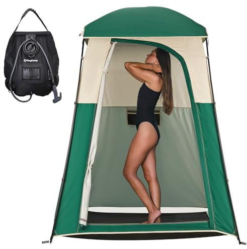 KingCamp Camping Shower Tent Oversize Space Privacy Tent Portable Outdoor Shower Tents for Camping with Floor Changing Tent Dressing Room Easy Set Up Shower Privacy Shelter 1 Room/2 Rooms Toilet Tent