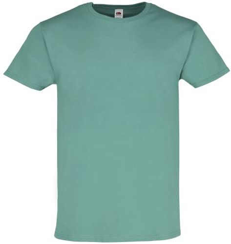 Fruit of the Loom Iconic 195 Ringspun Premium T | T-Shirt Herren & Damen – 100% Baumwolle, 190–195 g/m², hochwertig & weich, ideal für Druck & Alltag | Farbe: SAGE, Größe: 3XL