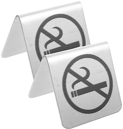 Warmhm 2 Stück No-Schild Metall-Esstisch Innenzelt Edelstahl-Tisch No-Table-Zelt Edelstahl-Zeltschild „Do Not Table“-Schild Edelstahl Öffentliches Schild Tischkarten