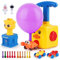 FENGQ Ballon Auto Spielzeug, 19pcs Ballon Auto Spielzeug Set, Balloon Powered Launch Car, Trägheit Power Auto Ballon, Luftballons mit Pumpe, Ballonbetriebene für Kinder Geburtstag Geschenk(Gelb)
