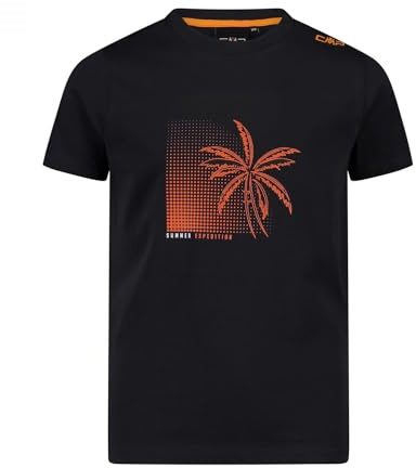 CMP Unisex-T-Shirt aus Jersey für Kinder und Jungen, Anthrazit-Flame, 98 cm
