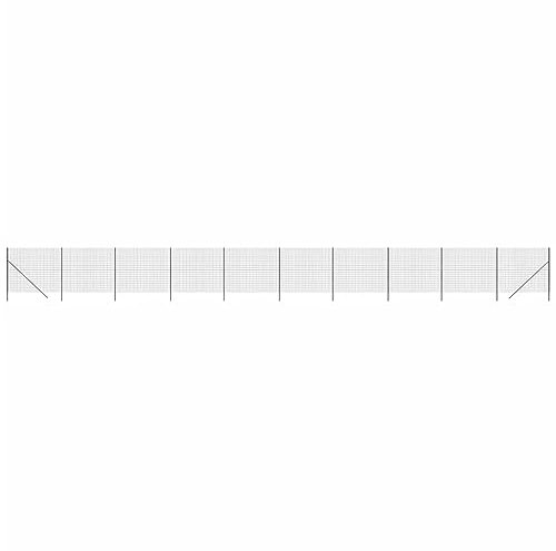 vidaXL Maschendrahtzaun, Gartenzaun Wildzaun mit PVC Beschichtung, Drahtzaun Begrenzungszaun für Außenbereich, Drahtgitter Maschendraht, Anthrazit Verzinkter Stahl