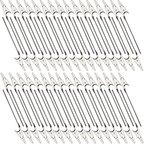 GXXMEI Krokodilklemmen, Metalldraht, 10,2 cm, langschwanziger Krokodilklemmen, Ständer, Fotohalter, Memo-Clip, 100 Stück