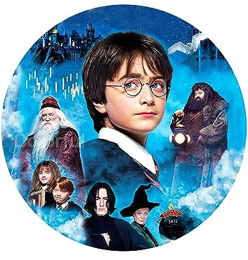 Für den Geburtstag ein Tortenbild, Zuckerbild mit dem Motiv: Harry Potter, Essbares Foto für Torten, Fondant, Tortenaufleger Ø 20cm, 06201