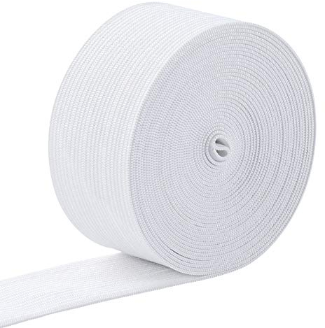 Sbivih Gummiband Elastisch Band Gummizug 25mm 30mm 40mm 50mm Breit DIY Handwerk Nähzubehör (5mx40mm, Weiß)