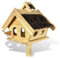 GARTENETAGE Vogelhaus Holz mit Birkenzweigdach und 2in1 Ständer/Vogelhaus mit Ständer wetterfest und stabil/Vogelfutterhaus mit Ständer/Robustes Vogelhäuschen für Balkon und Garten