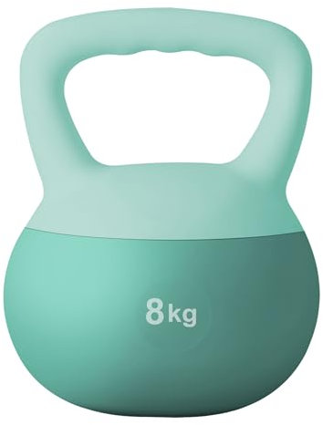 DlandHome Soft Kettlebell 8 kg Gewicht Kettlebell Workout für Frauen Männer für Training, Fitness Krafttraining zu Hause oder im Fitnessstudio, Blau