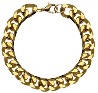 Oblique Unique® Armband Gold für Herren Damen Panzerkette Gliederarmband als Geschenk Geburtstag Valentinstag Fasching Karneval Party