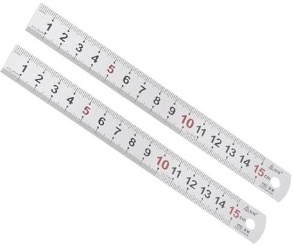 Kozelo 2 Stück Edelstahl Lineal 15cm Doppelseitige Metall Lineal | Für architektonisches Design