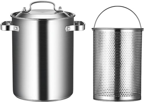 Nudeltopf, Kochtöpfe, Spargeltopf aus Edelstahl 304, Spargel-Gemüse-Dampfgarer mit Siebkorb und Deckel, Nudelkocher, Pommes-Frites-Topf, Suppentopf, Meeresfrüchte-Kochtopf