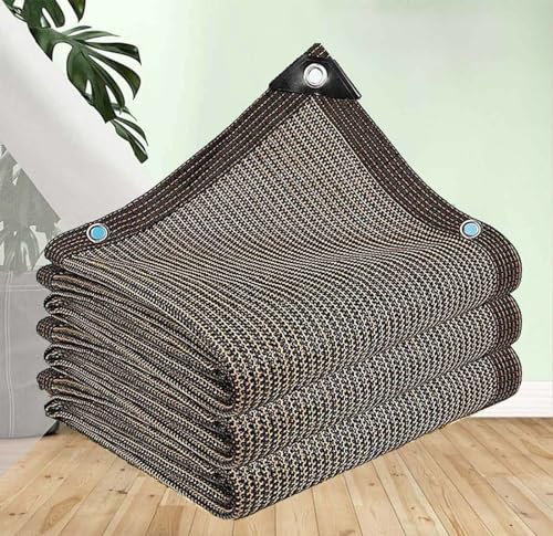 Filet d'ombrage Jardin Potager Voile d Ombrage Filet Anti Chaleur 90-95% Piscine Filet Anti Chaleur Anti Feuille Serres Filet L'air Peut Circuler vers et vers Le Bas sans Perçage,brown-3x4m