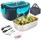 Lunch Box Chauffante 12V/24V/220V/110V, 1.5L Électrique Acier Inoxydable Chauffage Rapide Gamelle, Boîte Repas Amovible pour Bureau, école, Voyage,Voiture, Avec Sac Isotherme